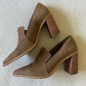 Vince Camuto Wevenly Suede Stacked Heel Pumps